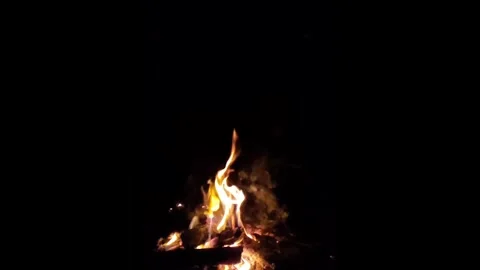 Fire Flames, Black Background - 4K Video Stock Footage 297955747