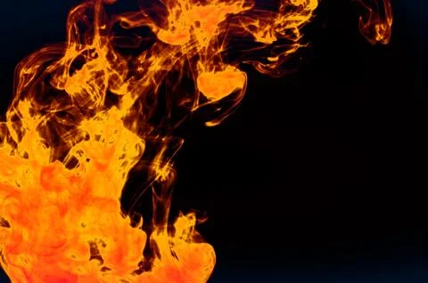 Fire flames - black background. abstract flames Stock Illustration