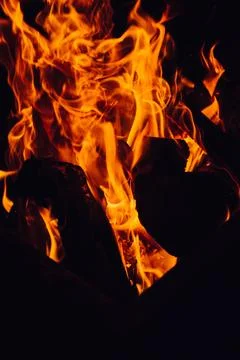 Fire flames on black background. abstract fire flame background. Stock Photos