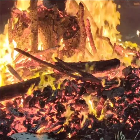 Fire flames on black background, Blaze fire flame texture background, Beaut.. Stock Footage 329286765