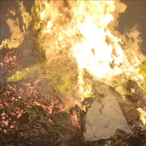 Fire flames on black background, Blaze fire flame texture background, Beaut.. Stock Footage 329286775