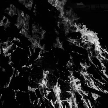 Fire flames on black background, Blaze fire flame texture background, Beautif Stock Photos