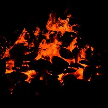 Fire flames on black background, Blaze fire flame texture background, Beaut.. Stock-Fotos