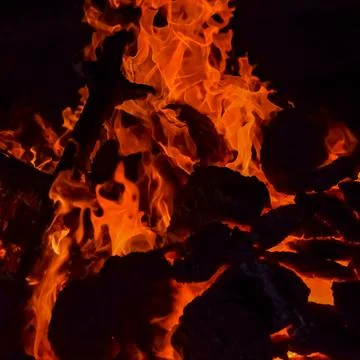 Fire flames on black background, Blaze fire flame texture background, Beaut.. Foto stock
