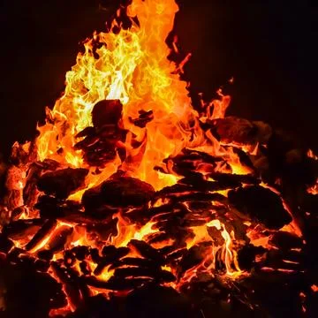 Fire flames on black background, Blaze fire flame texture background, Beaut.. 스톡 사진