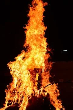 Fire flames on black background, Blaze fire flame texture background, Beaut.. 스톡 사진