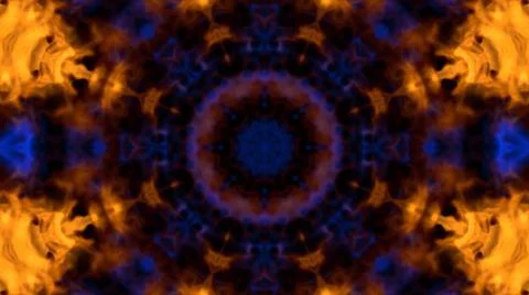 Fire flames on black background. Burning fire flame. Fiery orange blue glowin 스톡 일러스트