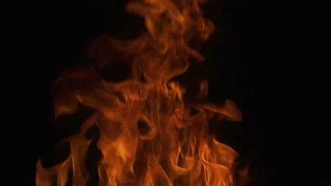 Fire flames on black background. Fire burn flame isolated, abstract texture Stock Footage 171037999