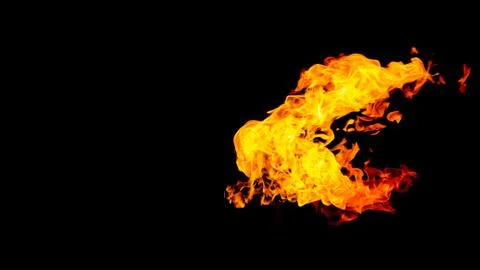 Fire flames on black background. fire on black background isolated. fire patt Stock Photos