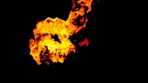 Fire flames on black background. fire on black background isolated. fire patt Stock Photos