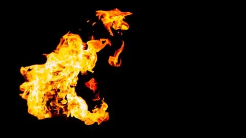 Fire flames on black background. fire on black background isolated. fire patt Stock Photos