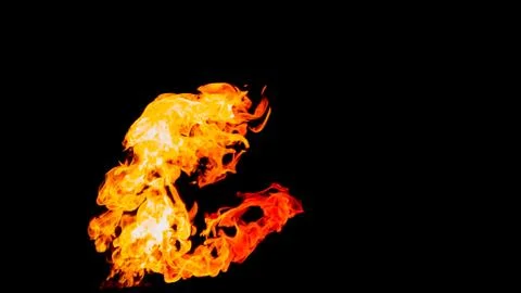 Fire flames on black background. fire on black background isolated. fire patt Stock Photos