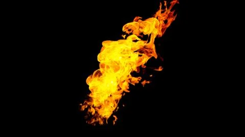 Fire flames on black background. fire on black background isolated. fire patt Stock Photos