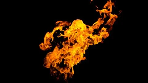Fire flames on black background. fire on black background isolated. fire patt Stock Photos