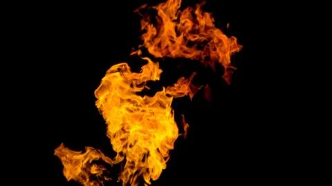 Fire flames on black background. fire on black background isolated. fire patt Stock Photos