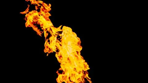 Fire flames on black background. fire on black background isolated. fire patt Stock Photos