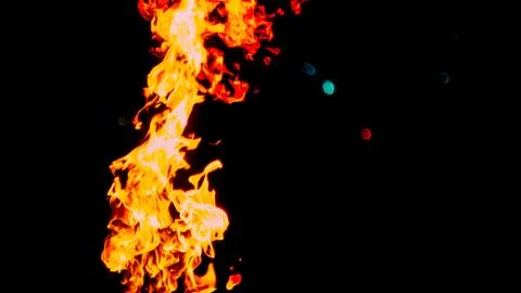 Fire flames on black background. fire on black background isolated. fire patt Stock Photos