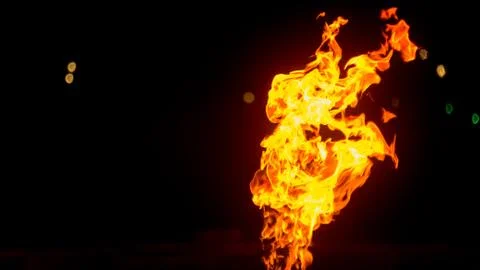 Fire flames on black background. fire on black background isolated. fire patt Stock Photos