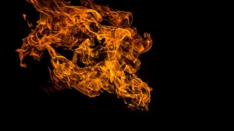 Fire flames on black background. fire on black background isolated. fire patt Stock Photos