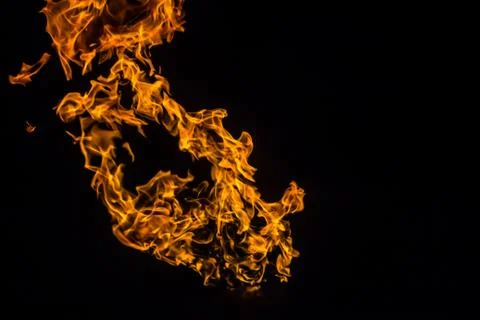 Fire flames on black background. fire on black background isolated. fire patt Stock Photos