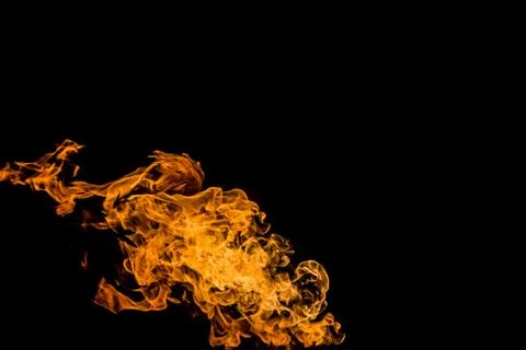 Fire flames on black background. fire on black background isolated. fire patt Stock Photos