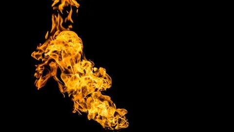 Fire flames on black background. fire on black background isolated. fire patt Stock Photos
