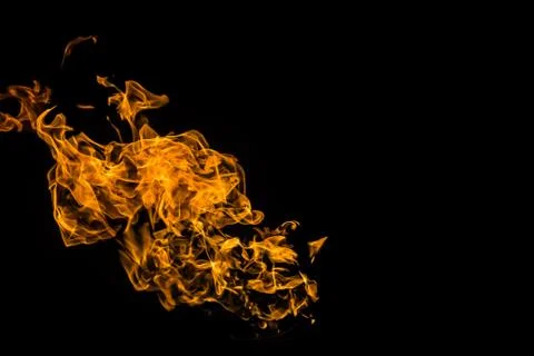 Fire flames on black background. fire on black background isolated. fire patt Stock Photos