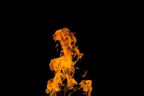 Fire flames on black background. fire on black background isolated. fire patt Stock Photos