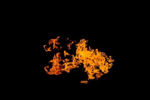 Fire flames on black background. fire on black background isolated. fire patt Stock Photos