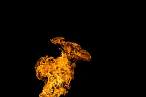 Fire flames on black background. fire on black background isolated. fire patt Stock Photos