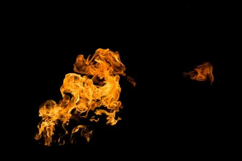 Fire flames on black background. fire on black background isolated. fire patt Stock Photos