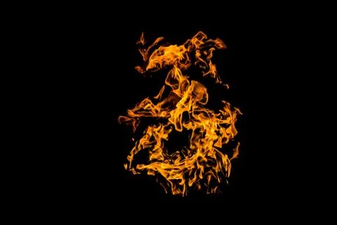 Fire flames on black background. fire on black background isolated. fire patt Stock Photos