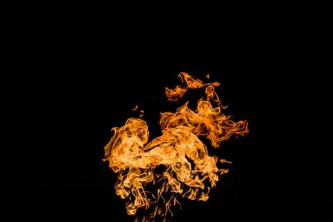 Fire flames on black background. fire on black background isolated. fire patt Stock Photos