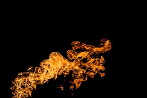 Fire flames on black background. fire on black background isolated. fire patt Stock Photos