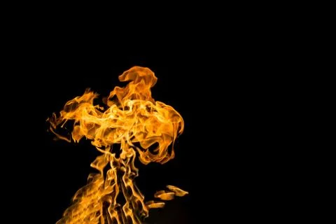 Fire flames on black background. fire on black background isolated. fire patt Stock Photos