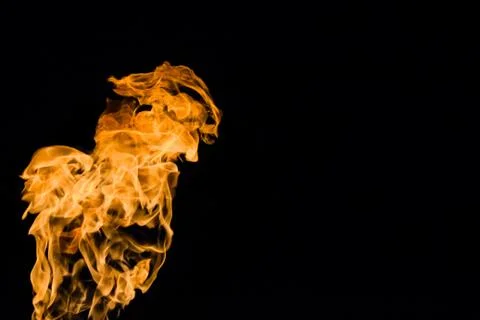 Fire flames on black background. fire on black background isolated. fire patt Stock Photos