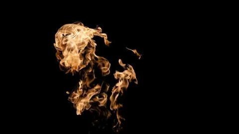 Fire flames on black background. fire on black background isolated. fire patt Stock Photos