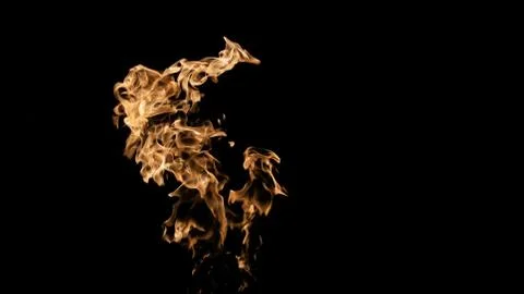 Fire flames on black background. fire on black background isolated. fire patt Stock Photos