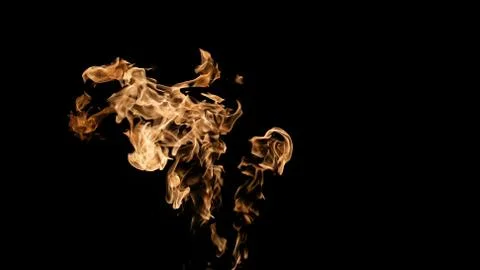 Fire flames on black background. fire on black background isolated. fire patt Stock Photos