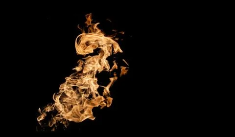 Fire flames on black background. fire on black background isolated. fire patt Stock Photos