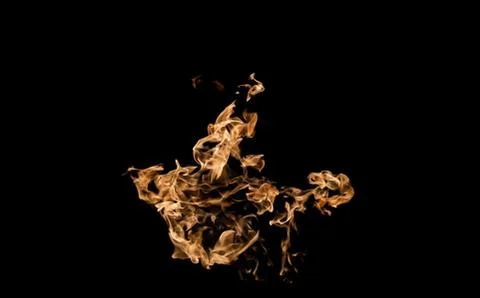 Fire flames on black background. fire on black background isolated. fire patt Stock Photos