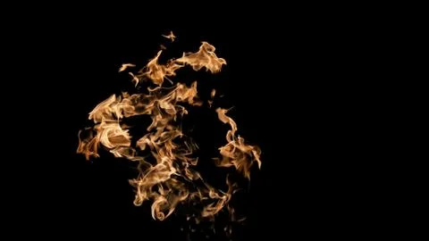 Fire flames on black background. fire on black background isolated. fire patt Stock Photos
