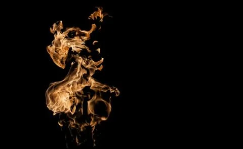 Fire flames on black background. fire on black background isolated. fire patt Stock Photos