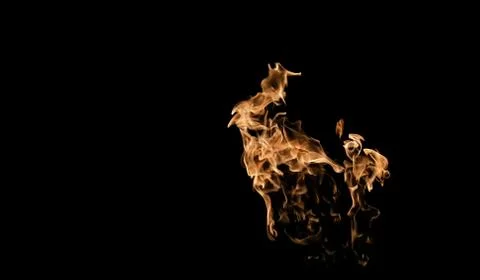 Fire flames on black background. fire on black background isolated. fire patt Stock Photos