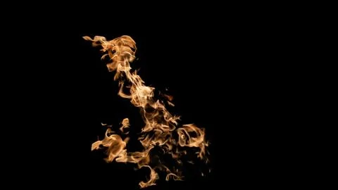 Fire flames on black background. fire on black background isolated. fire patt Stock Photos