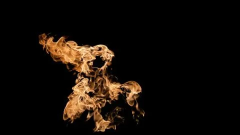 Fire flames on black background. fire on black background isolated. fire patt Stock Photos