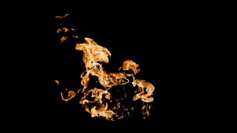 Fire flames on black background. fire on black background isolated. fire patt Stock Photos