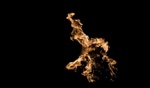 Fire flames on black background. fire on black background isolated. fire patt Stock Photos
