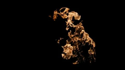 Fire flames on black background. fire on black background isolated. fire patt Stock Photos