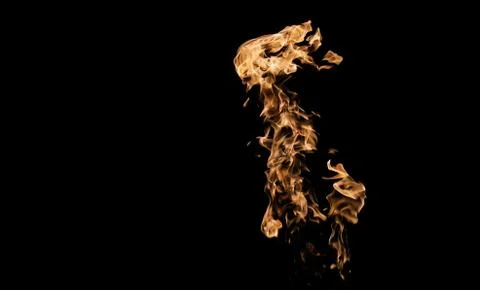 Fire flames on black background. fire on black background isolated. fire patt Stock Photos